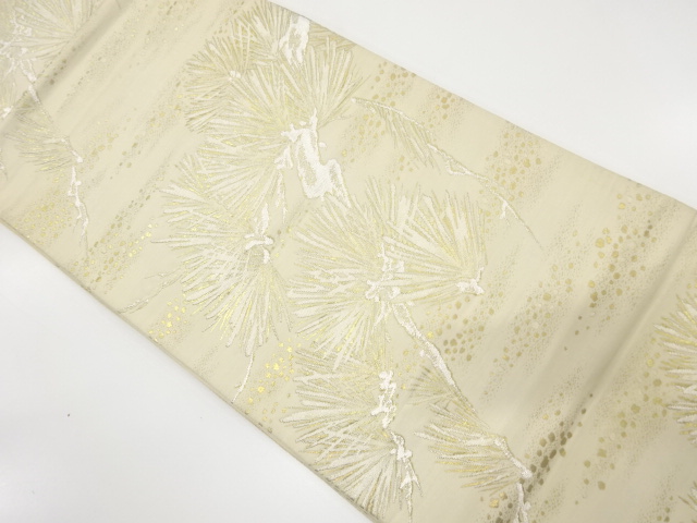 JAPANESE KIMONO / ANTIQUE FUKURO OBI / SILK / WOVEN PINE